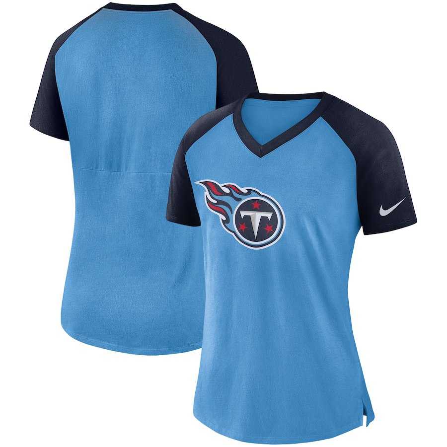Women Tennessee Titans Nike Top V Neck T-Shirt Light Blue Navy,We sell and wholesale Women Tennessee Titans Nike Top V Neck T-Shirt Light Blue Navy on line form chian!